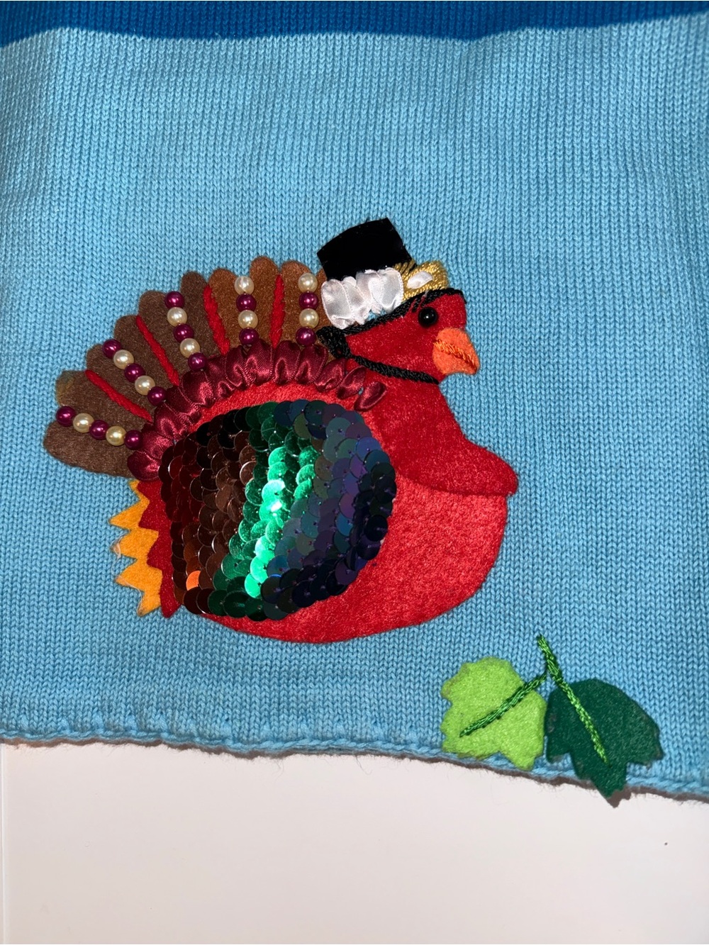 VTG Michael Simon Thanksgiving Cardigan Sweater ApliquΓ© Turkey Cornucopia 1999 M - Picture 10 of 14